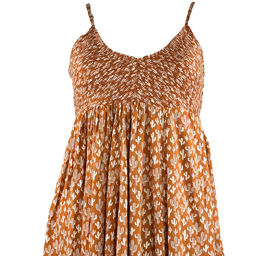 Angie Clothes Women's Cactus Print Mini Dress