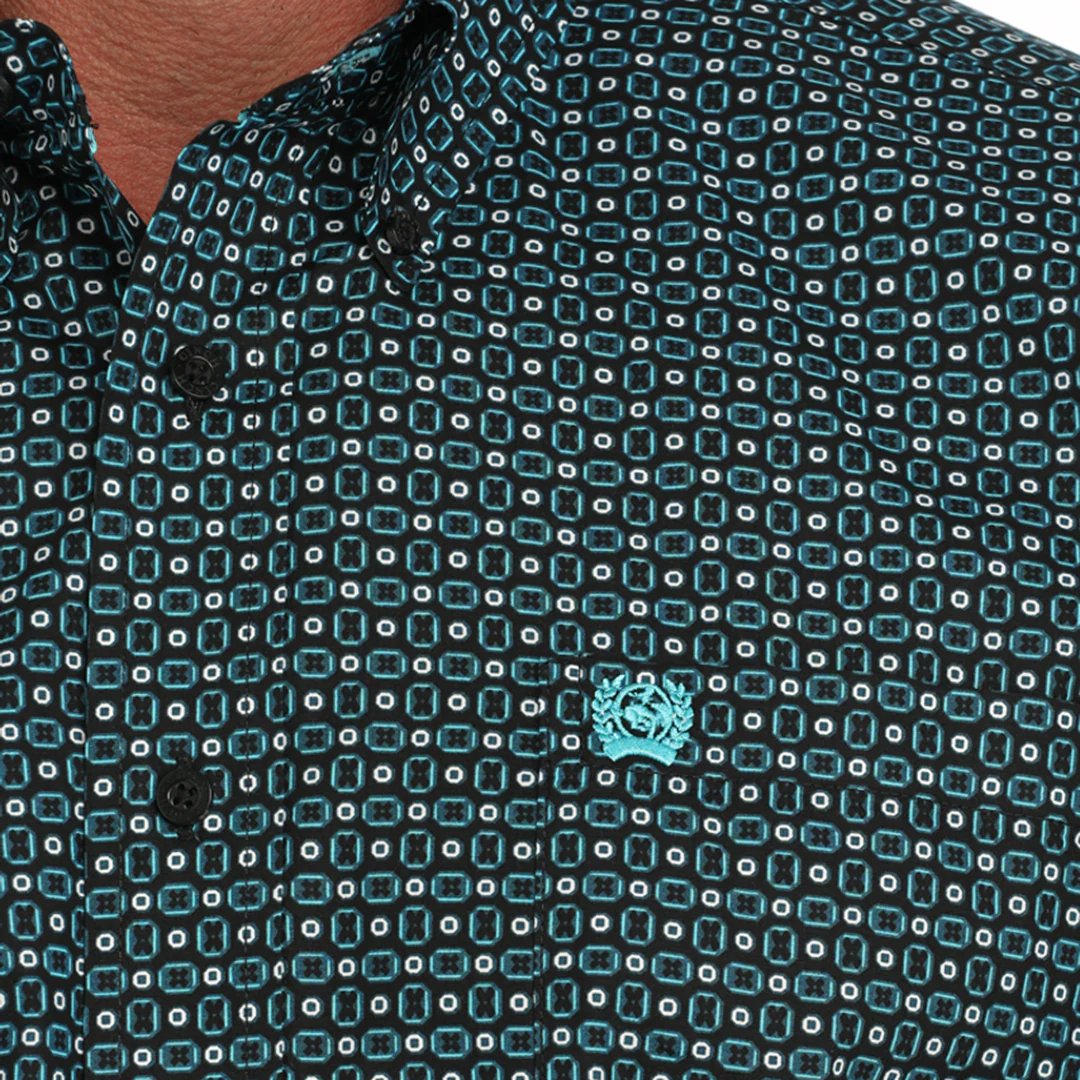 Cinch Men' Geometric Print Long Sleeve Button Shirt