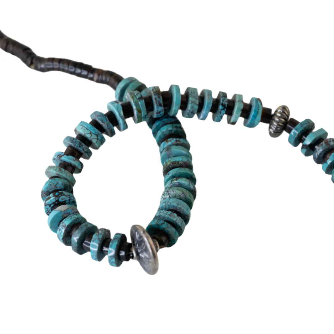 Paige Wallace Heishi Disks With Shell Necklace