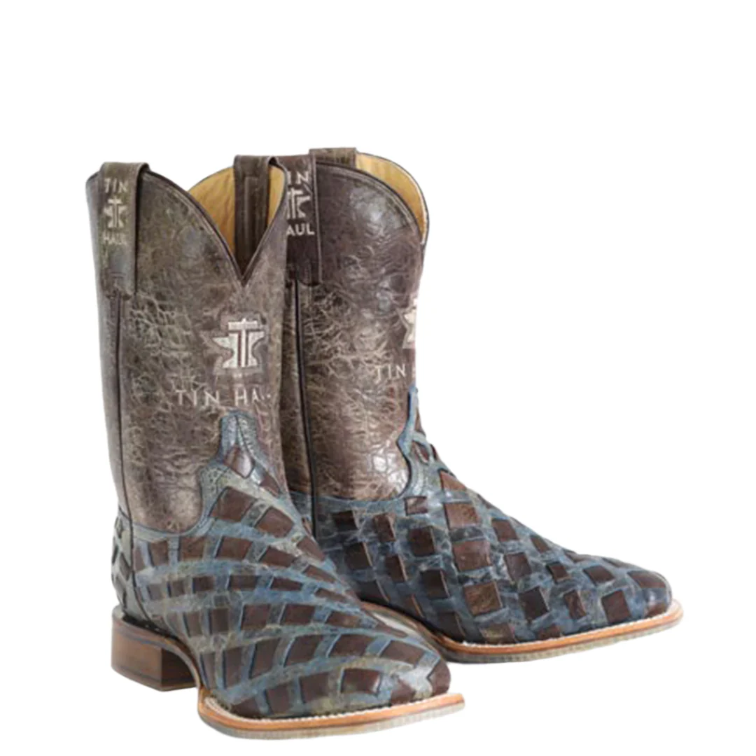 Tin Haul Men's Never Give Up Cowboy Boots