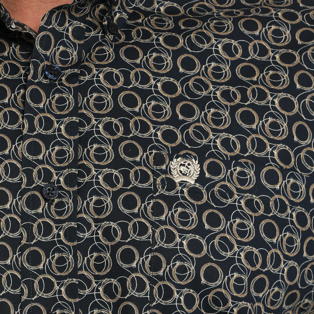 Cinch Men's Cow Geometric Print Button-Down Shirt