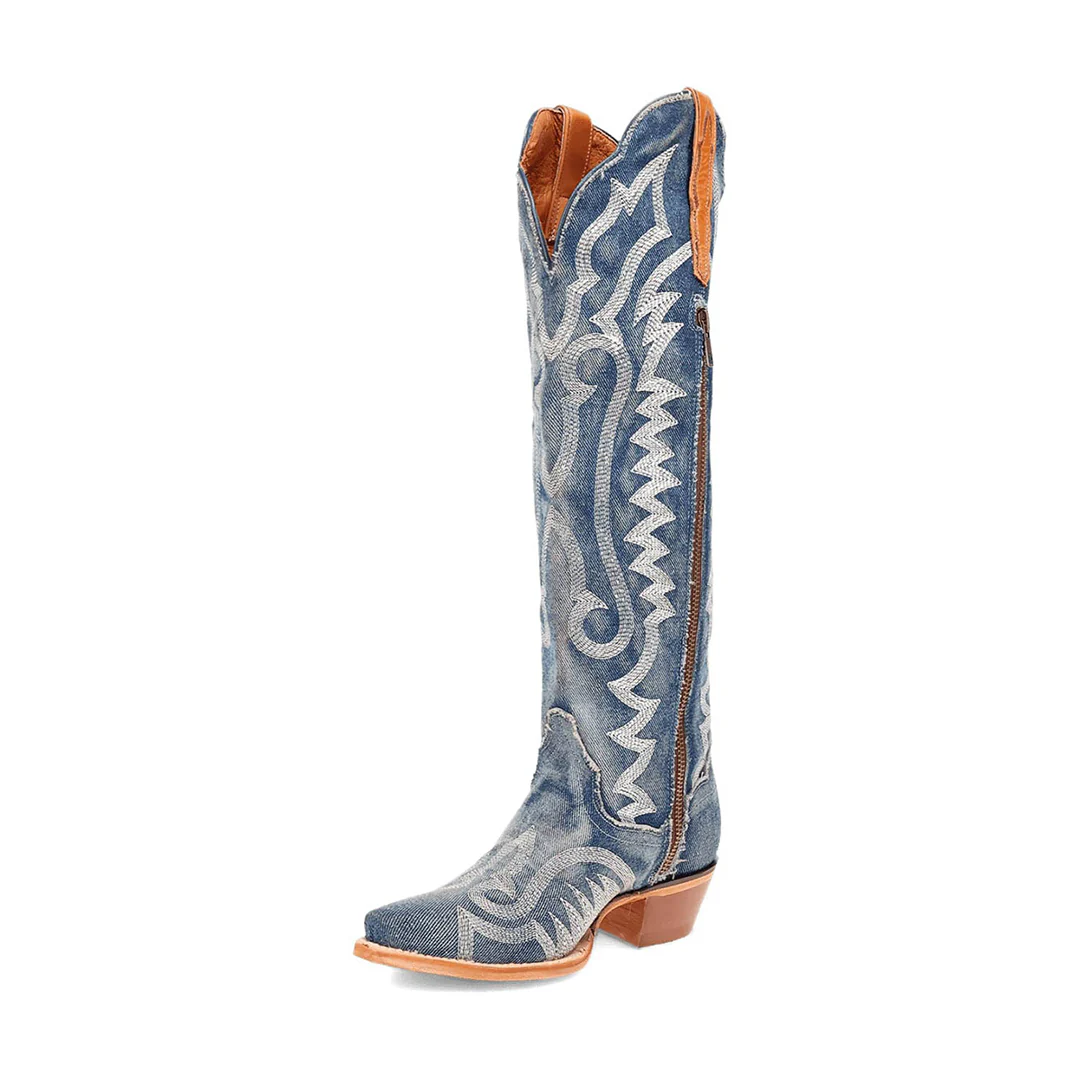 Dan Post Women's Darlin Denim Fabric Cowboy Boots