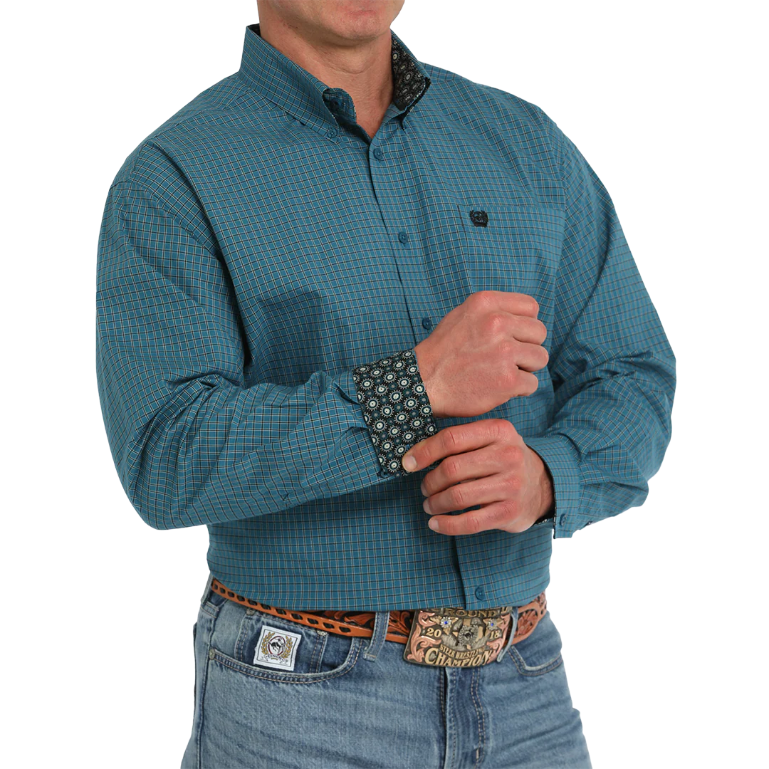 Cinch Men's Plaid Long Sleeve Button-Down Shirt