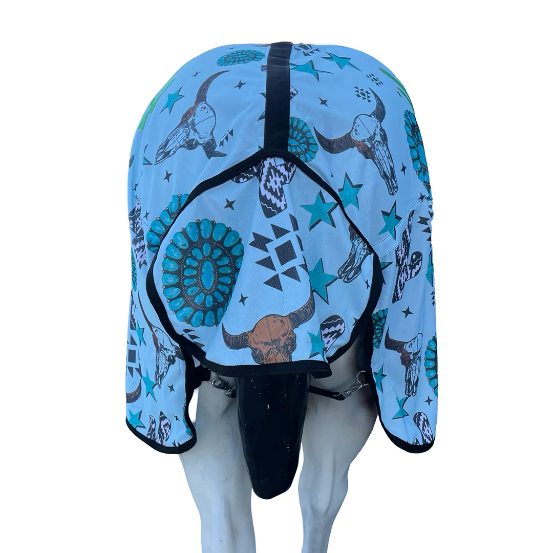 Tech Equestrian Western Print Fly Sheet with Attached Hood