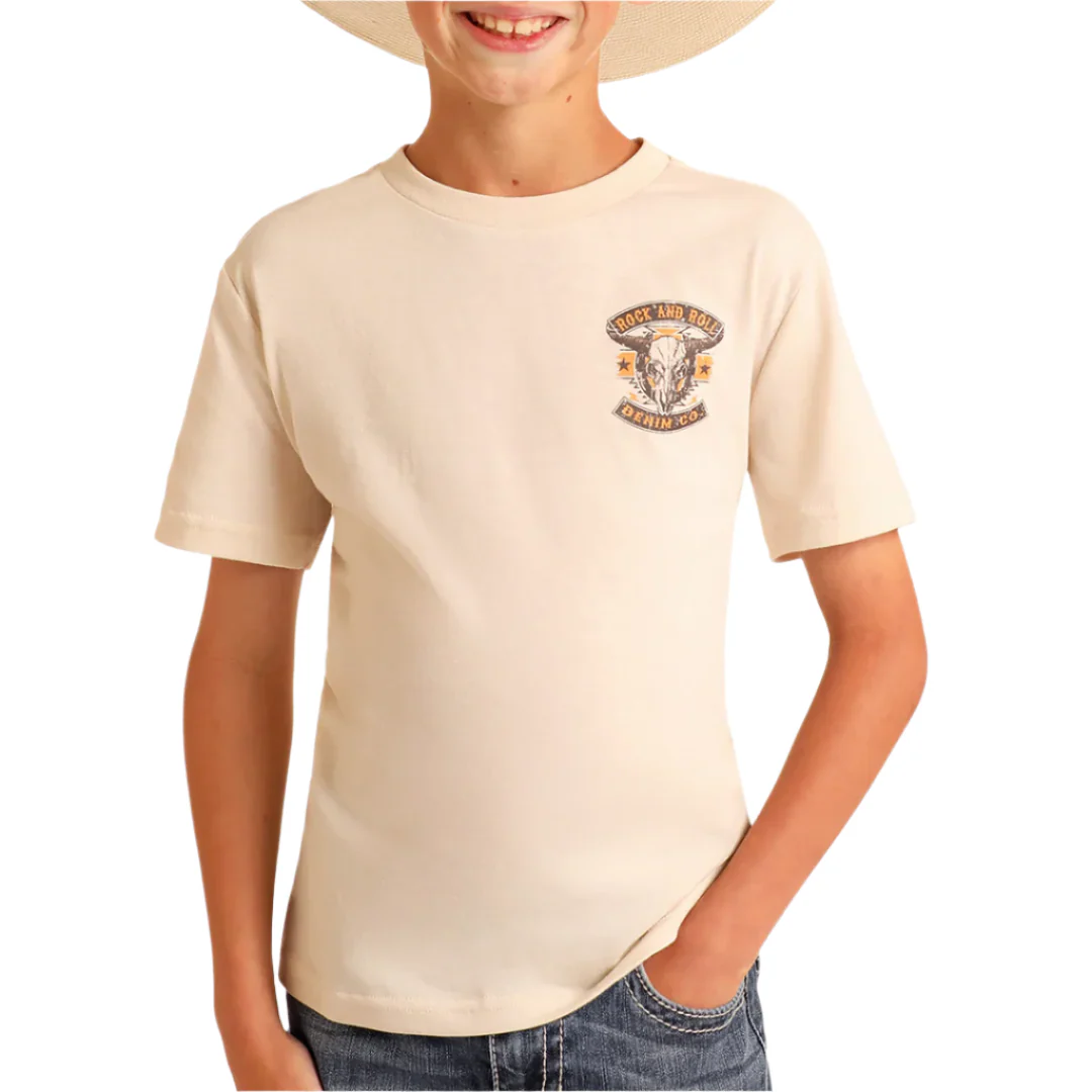 Rock & Roll Denim Boys' L-Horn Logo T-Shirt