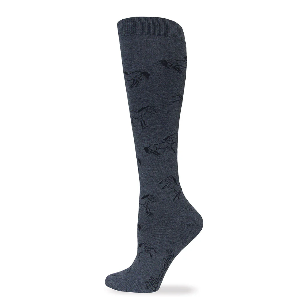 Wrangler Horse Print Knee High Womens Sock