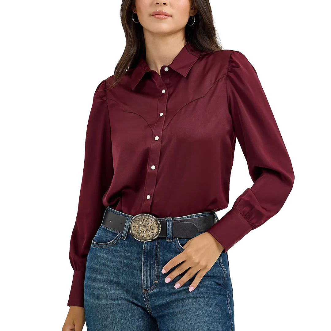 Wrangler Women's Satin Rodeo Long Sleeve Shirt