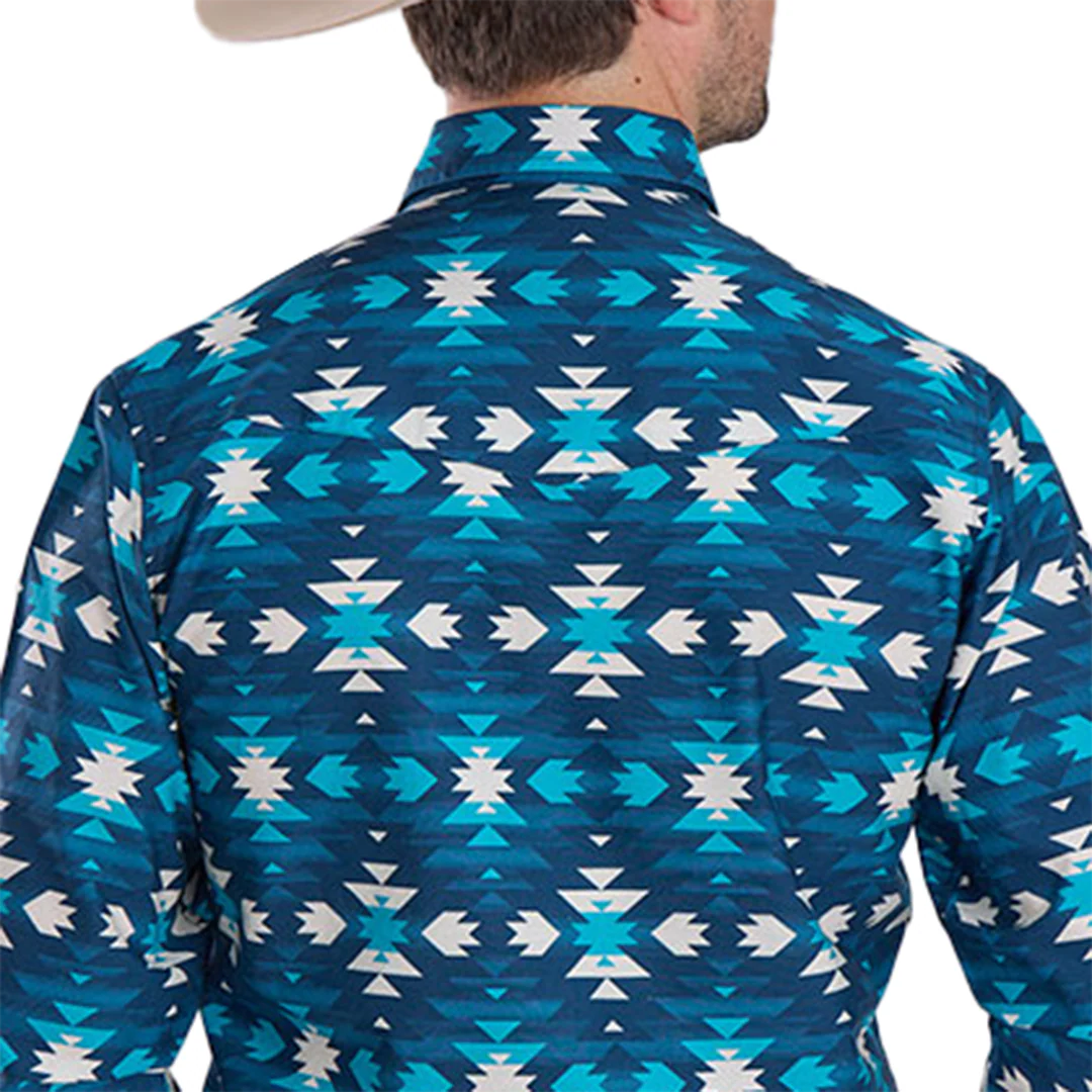 Roper Men's West Made Collection Aztec Print Long Sleeve Snap Shirt