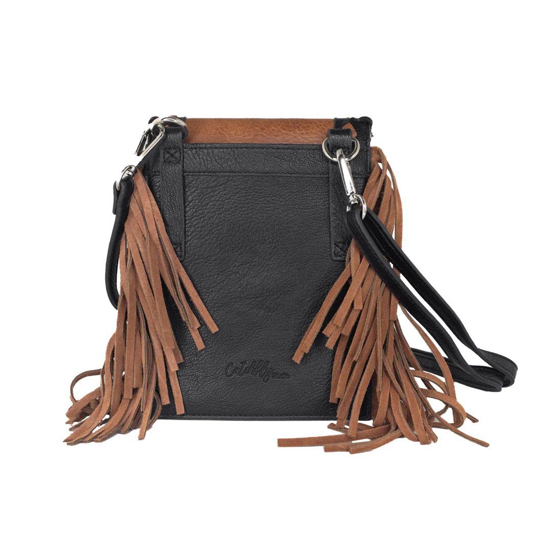 Catchfly Women's Saddle Pouch Fringe Crossbody Purse