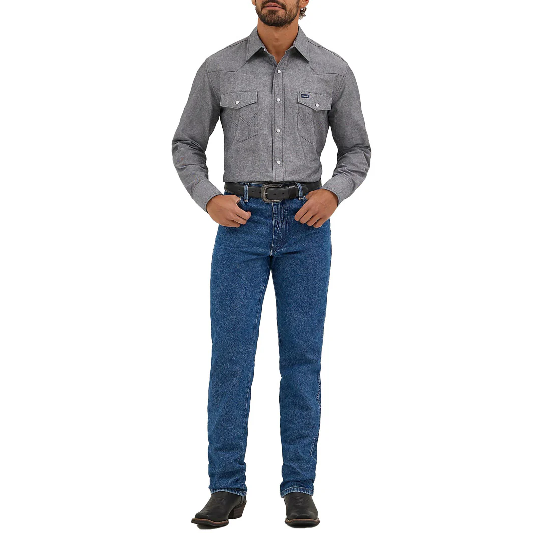 Wrangler Men's Gold Buckle Slim Fit Straight Leg Jeans