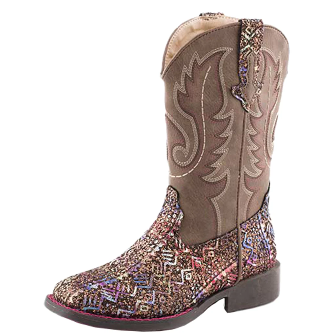 Roper Toddler Yung Girls' Southwest Glitter Cowgirl Boots