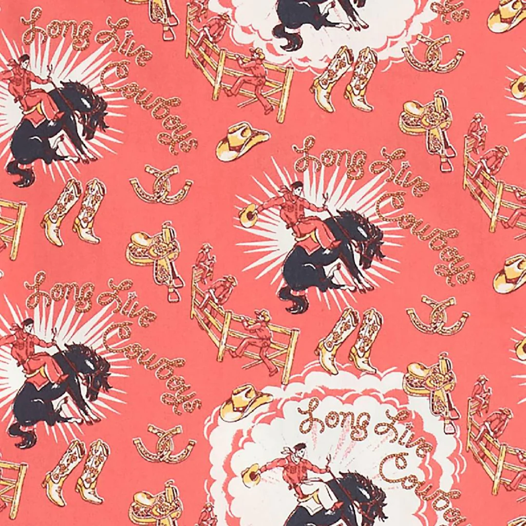 Wrangler Girls' Bucking Horse Print Long Sleeve Snap Shirt