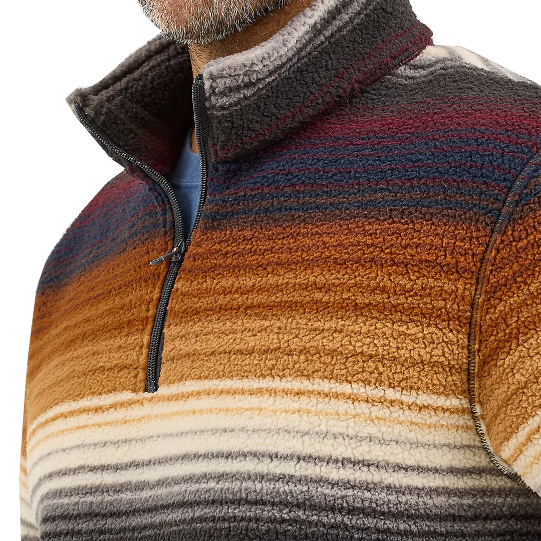 Wrangler Men's Striped Quarter-Zip Sherpa Pullover