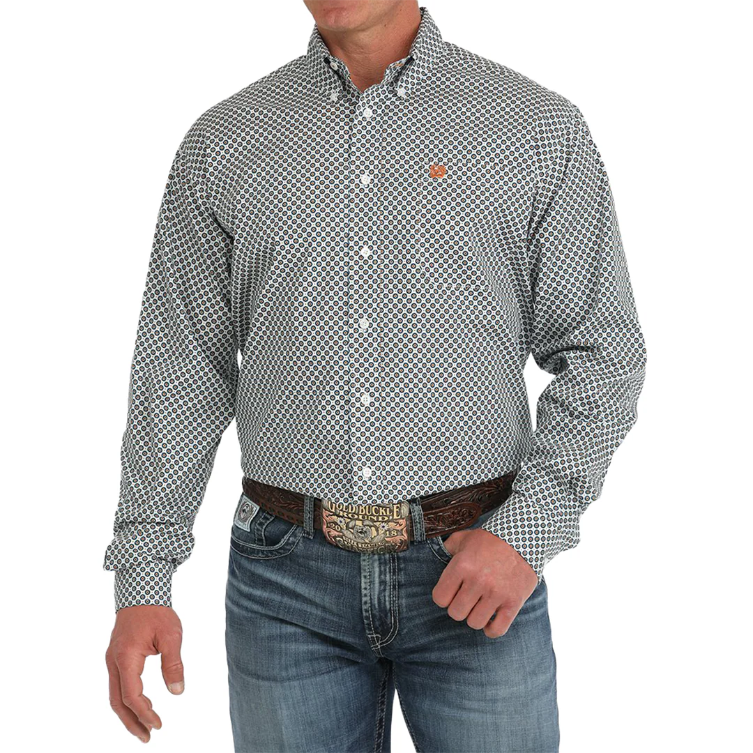 Cinch Men's Geometric Print Long Sleeve Button Shirt