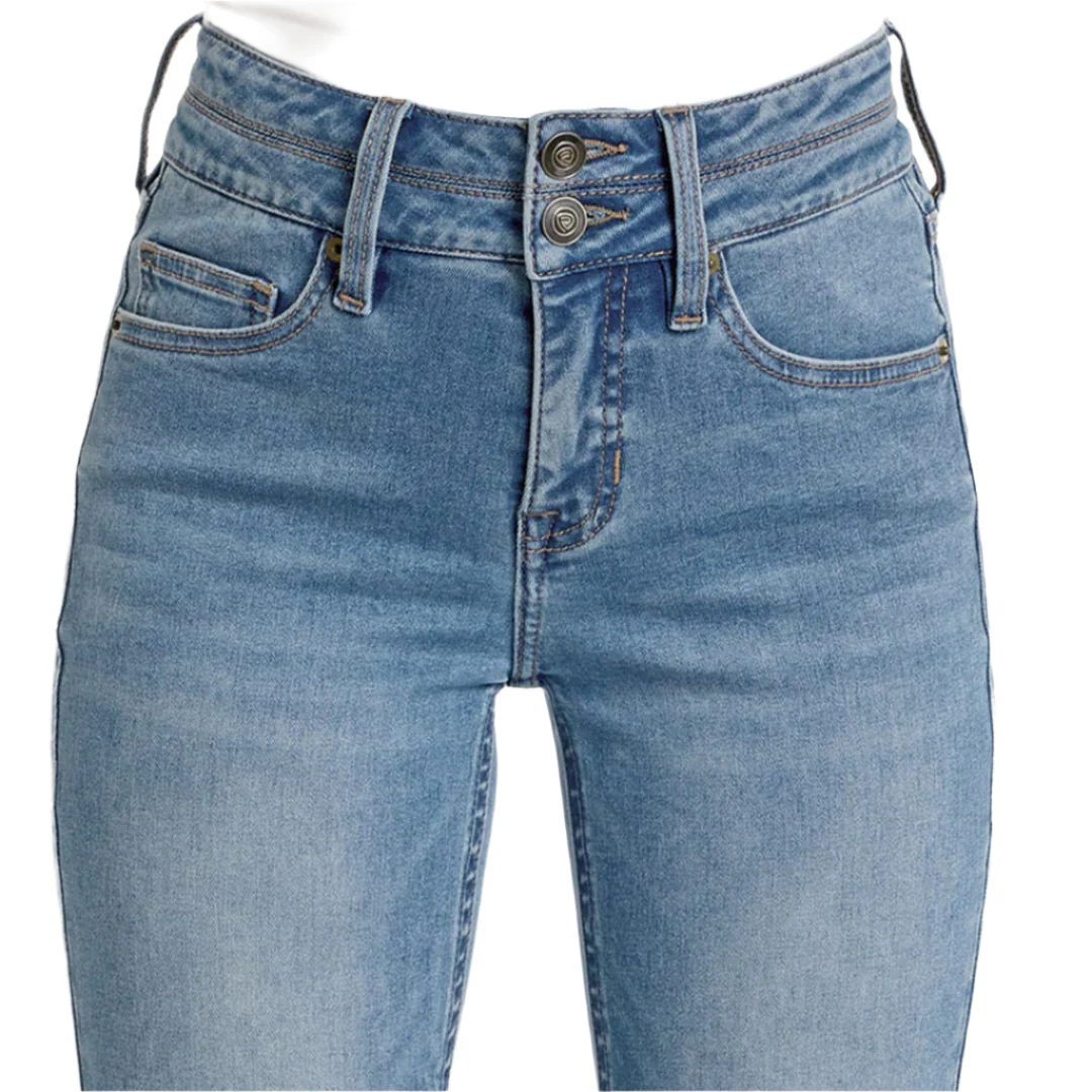 Rock & Roll Denim Women's High Rise Double Waistband Trousers Jeans