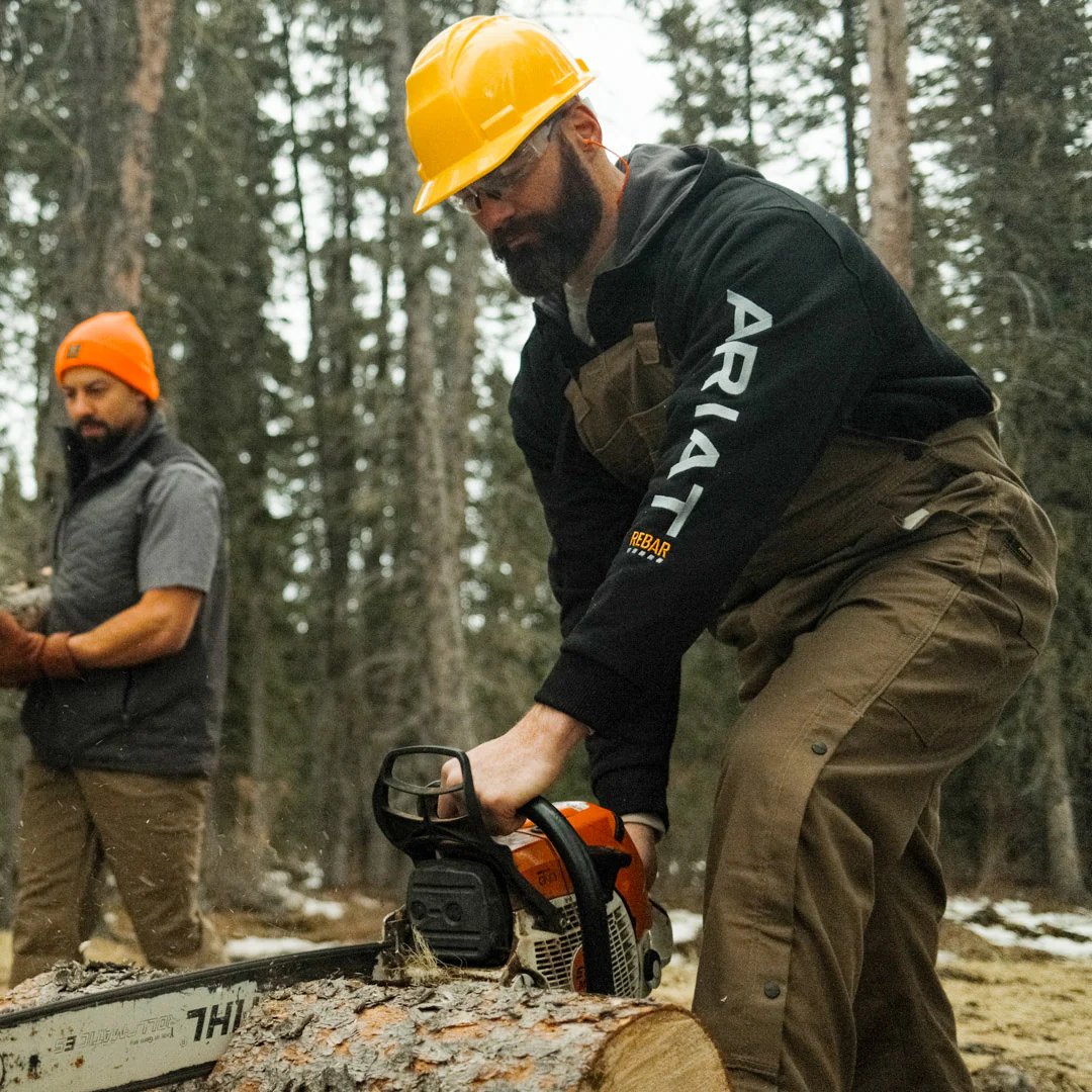 Ariat Men's Rebar Logo Sleeve Zip-Up Hoodie