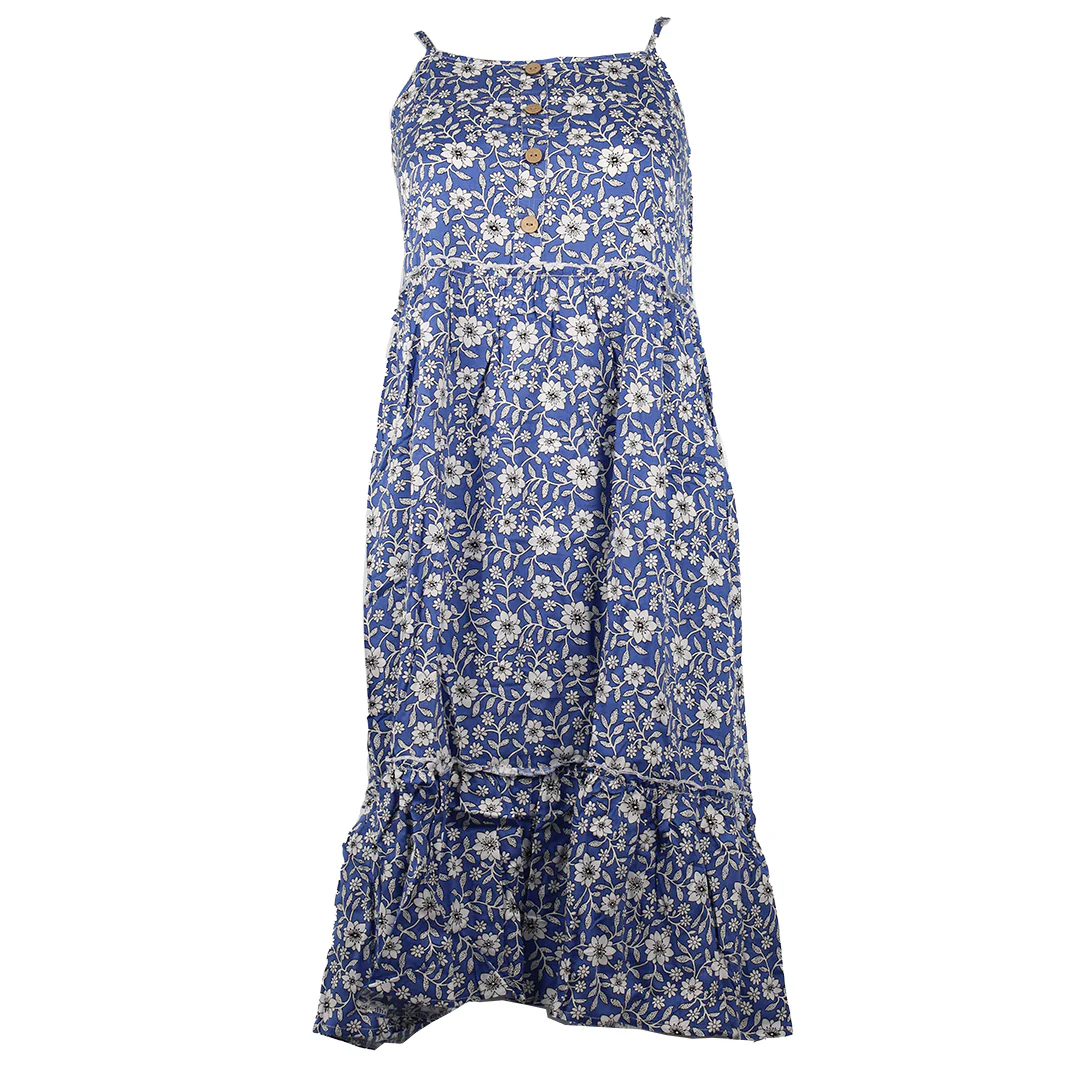 Papa Fashions Women's Floral Dress In Blue