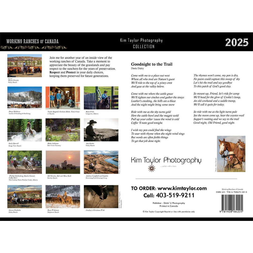 Kim Taylor Working Ranches of Canada 2025 Wall Calendar