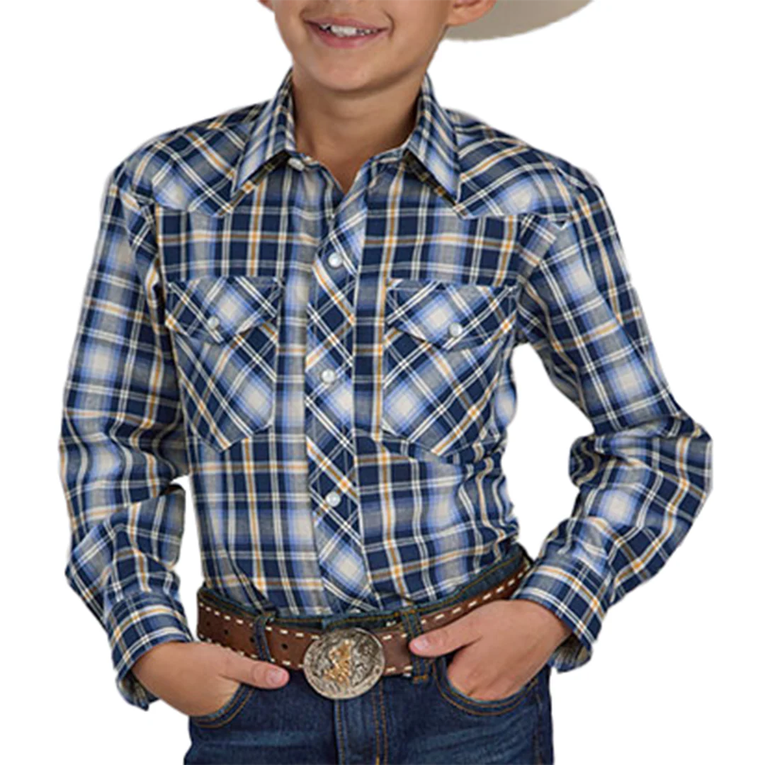 Roper Boys' Plaid Snap Shirt