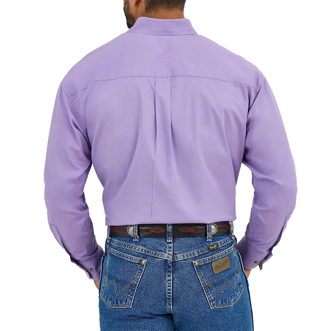 Wrangler Men's George Strait Solid Long Sleeve Button Down Shirt