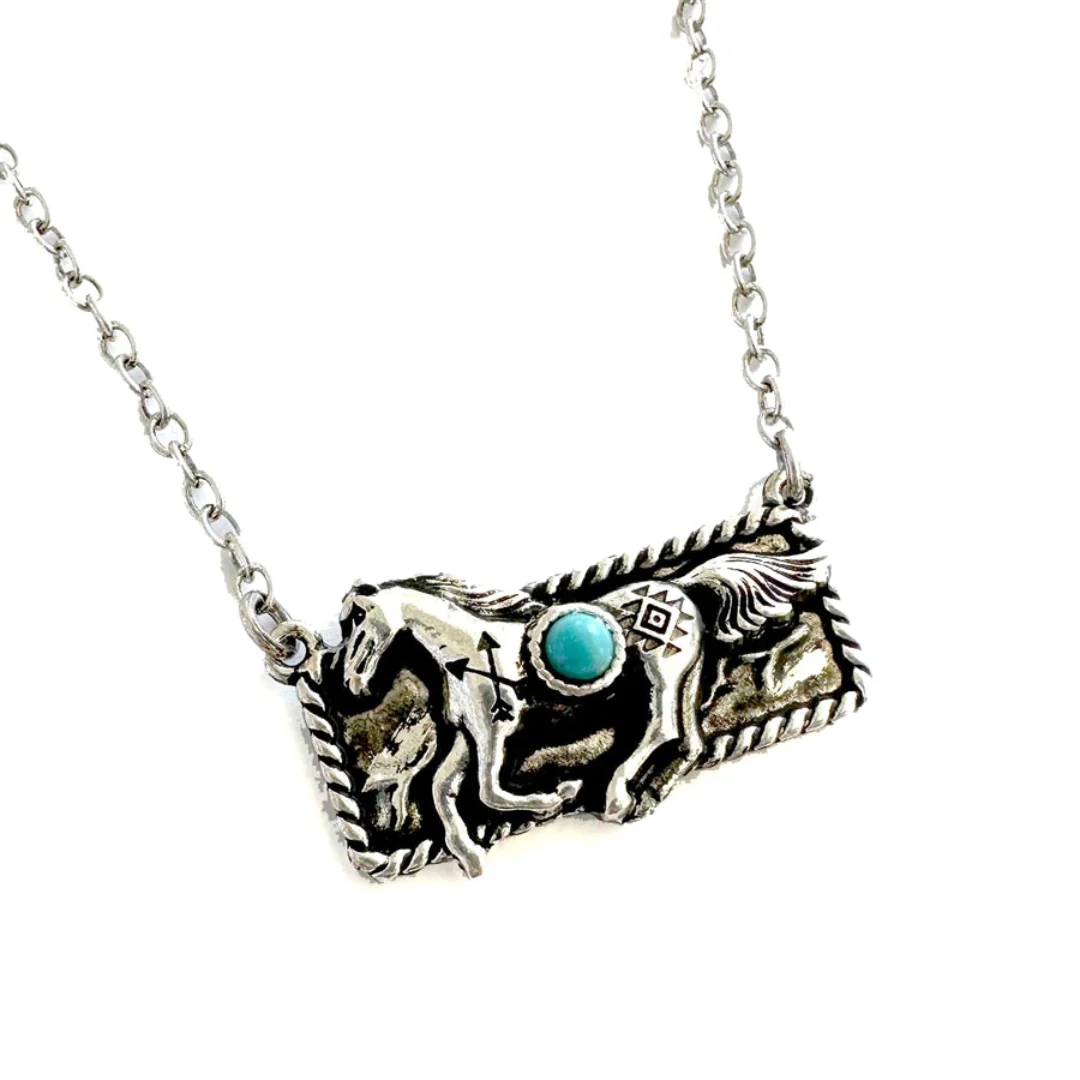 Wyo Horse Women's Native Horse Necklace