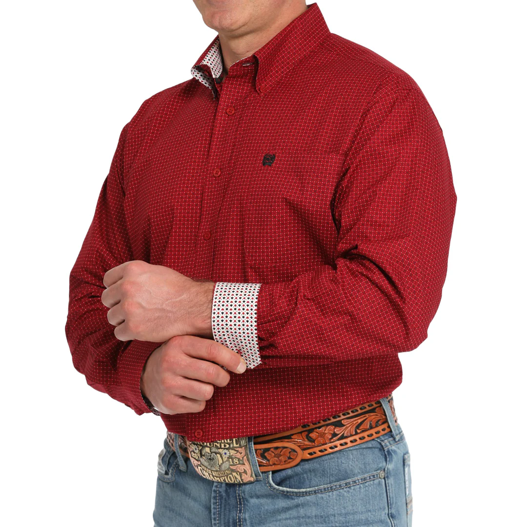 Cinch Men's Geometric Print Long Sleeve Button Shirt