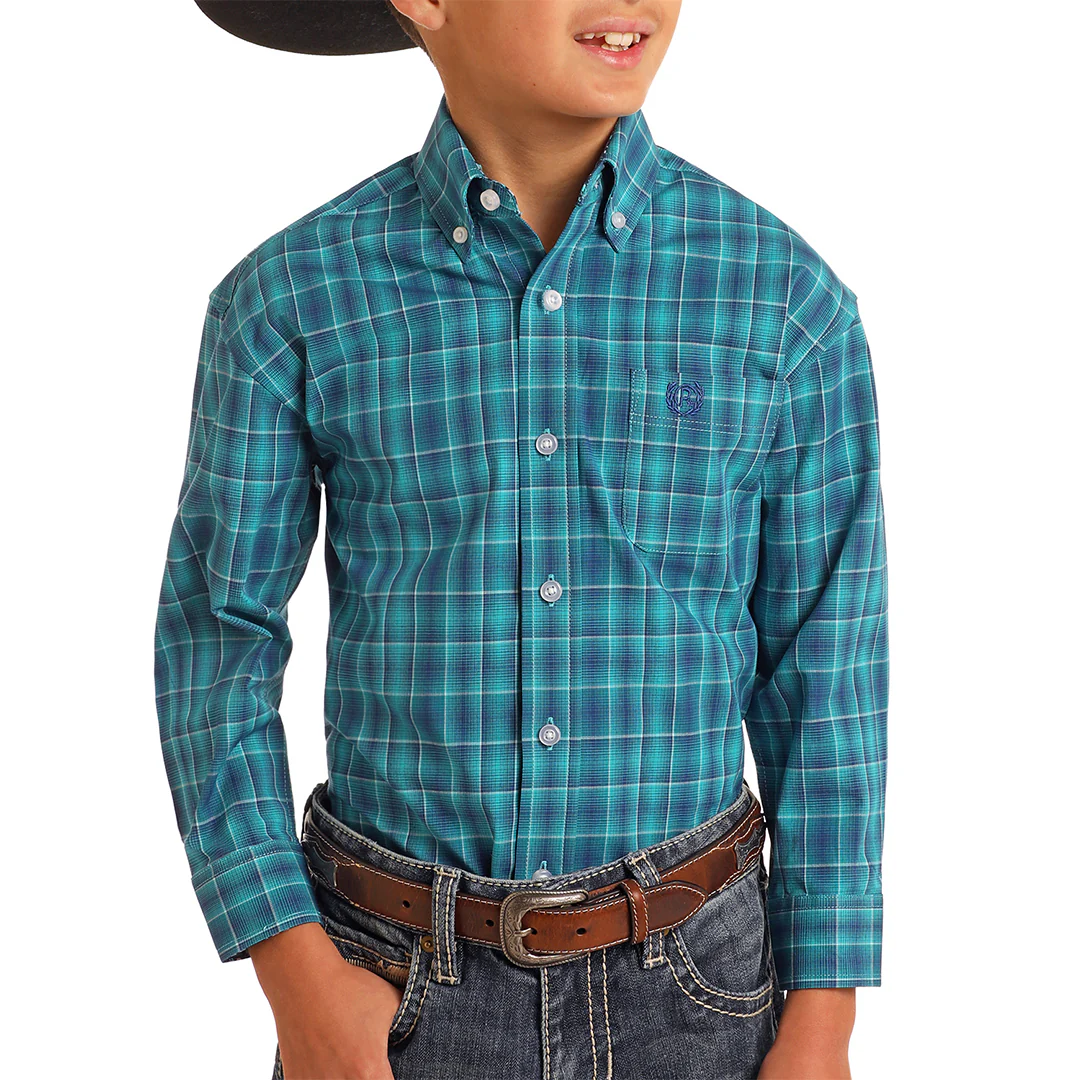 Panhandle Boys' Plaid Button Down Shirt