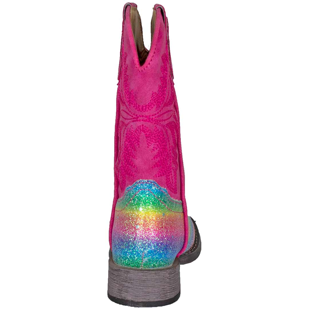 Roper Girls' Rainbow Glitter Cowgirl Boots