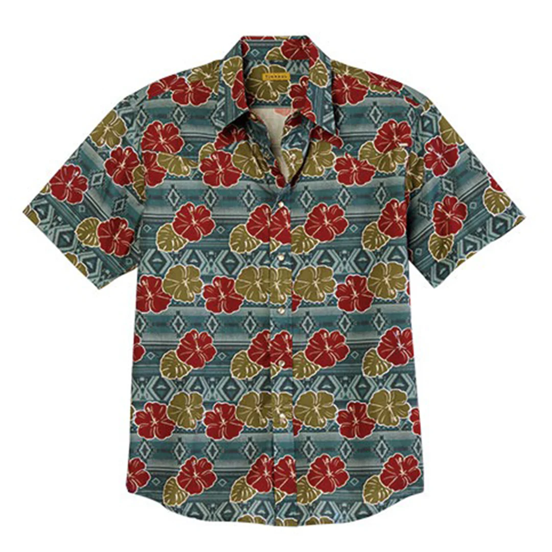 Tin Haul Men's Tropical Print Short Sleeve Snap Shirt