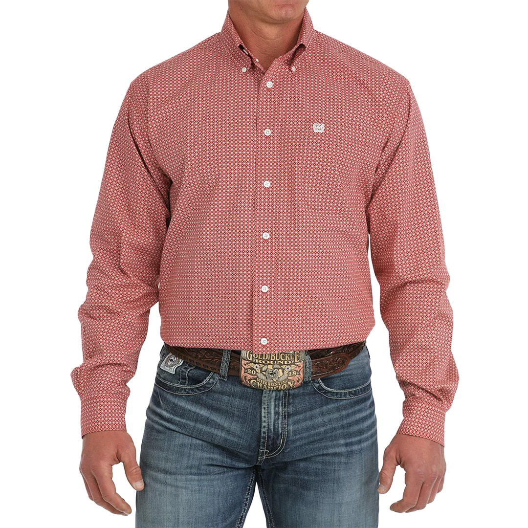 Cinch Men's Medallion Print Long Sleeve Button Shirt