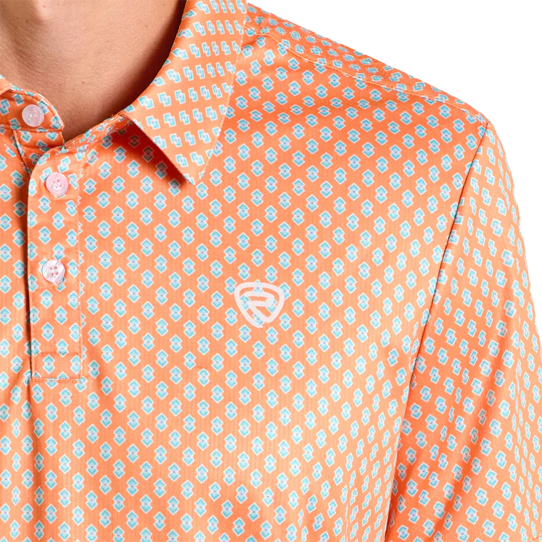 Rock & Roll Denim Men's Geometric Print Short Sleeve Polo