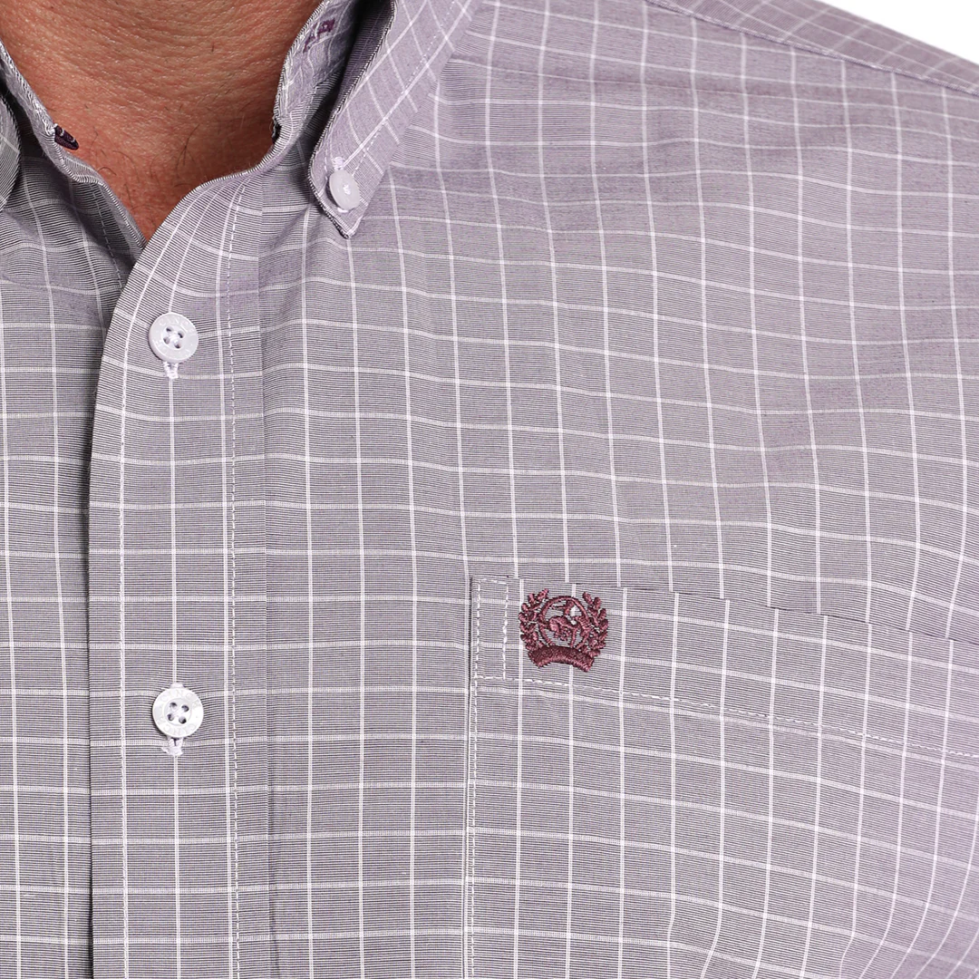 Cinch Men's Plaid Print Long Sleeve Button-Down Shirt