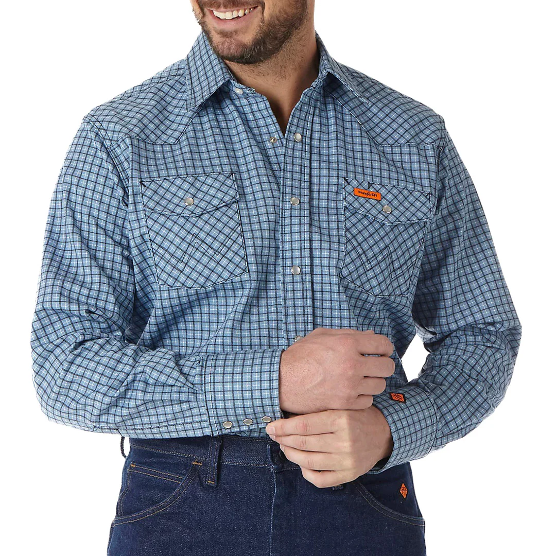 Wrangler Men's Flame Resistant Plaid Work Shirt