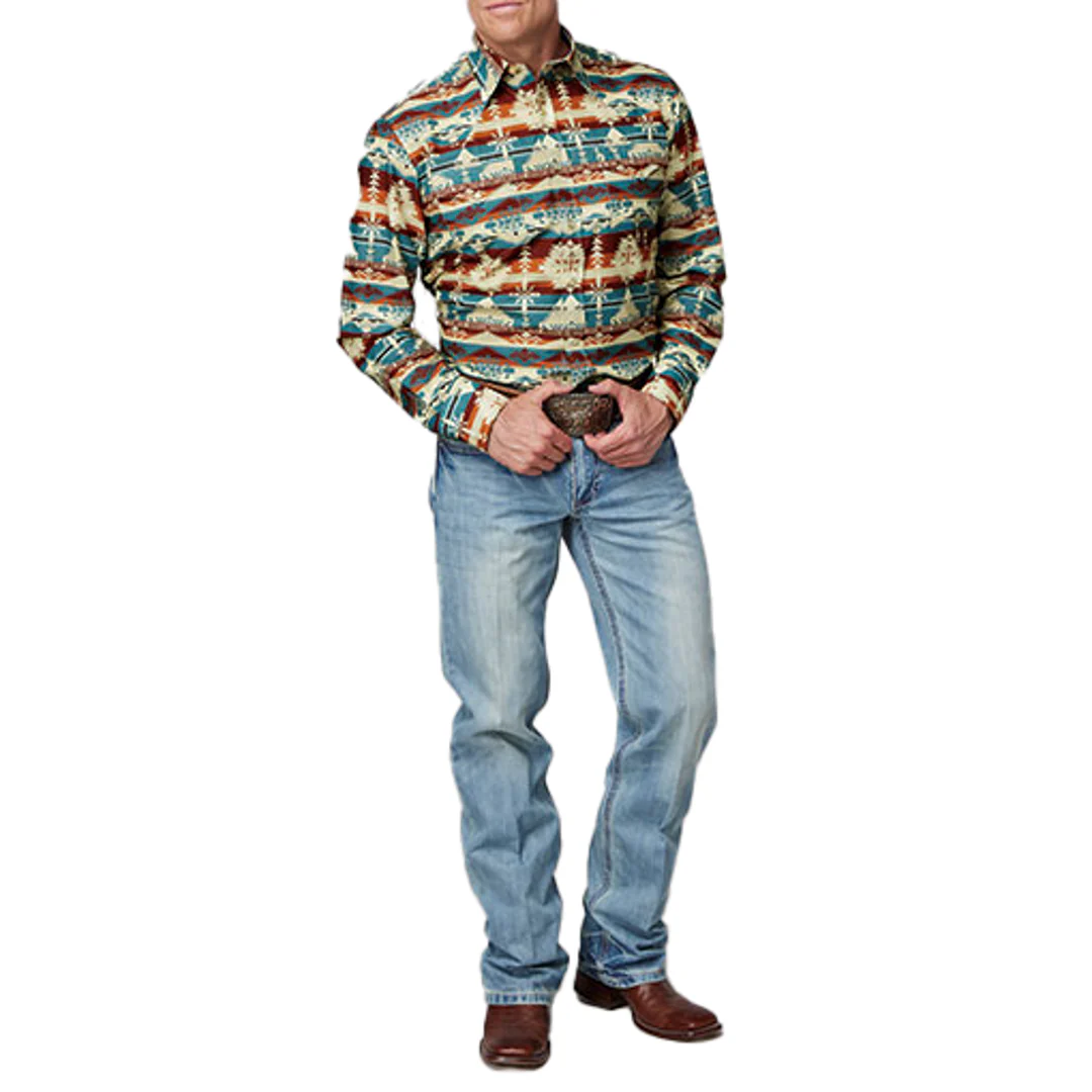 Roper Men's Horizontal Aztec Serape Snap Shirt