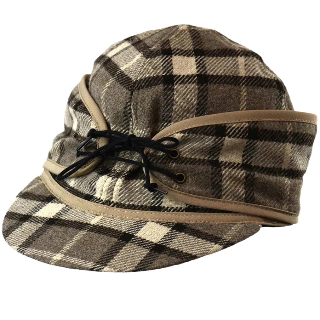 Crown Cap Women's Wool Plaid Railroad Cap