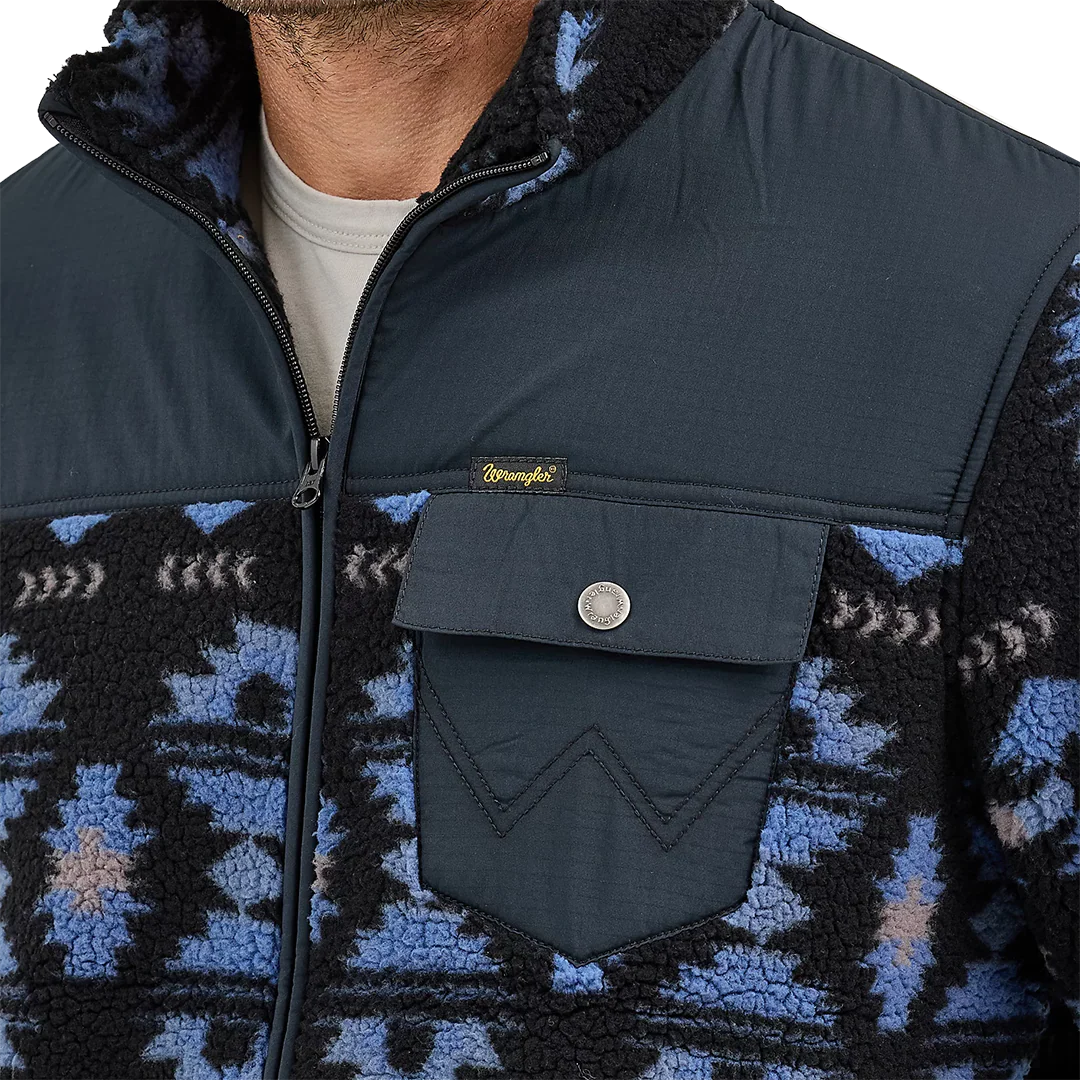 Wrangler Men's Zip Front Lightweight Ripstop Yoke Sherpa Jacket