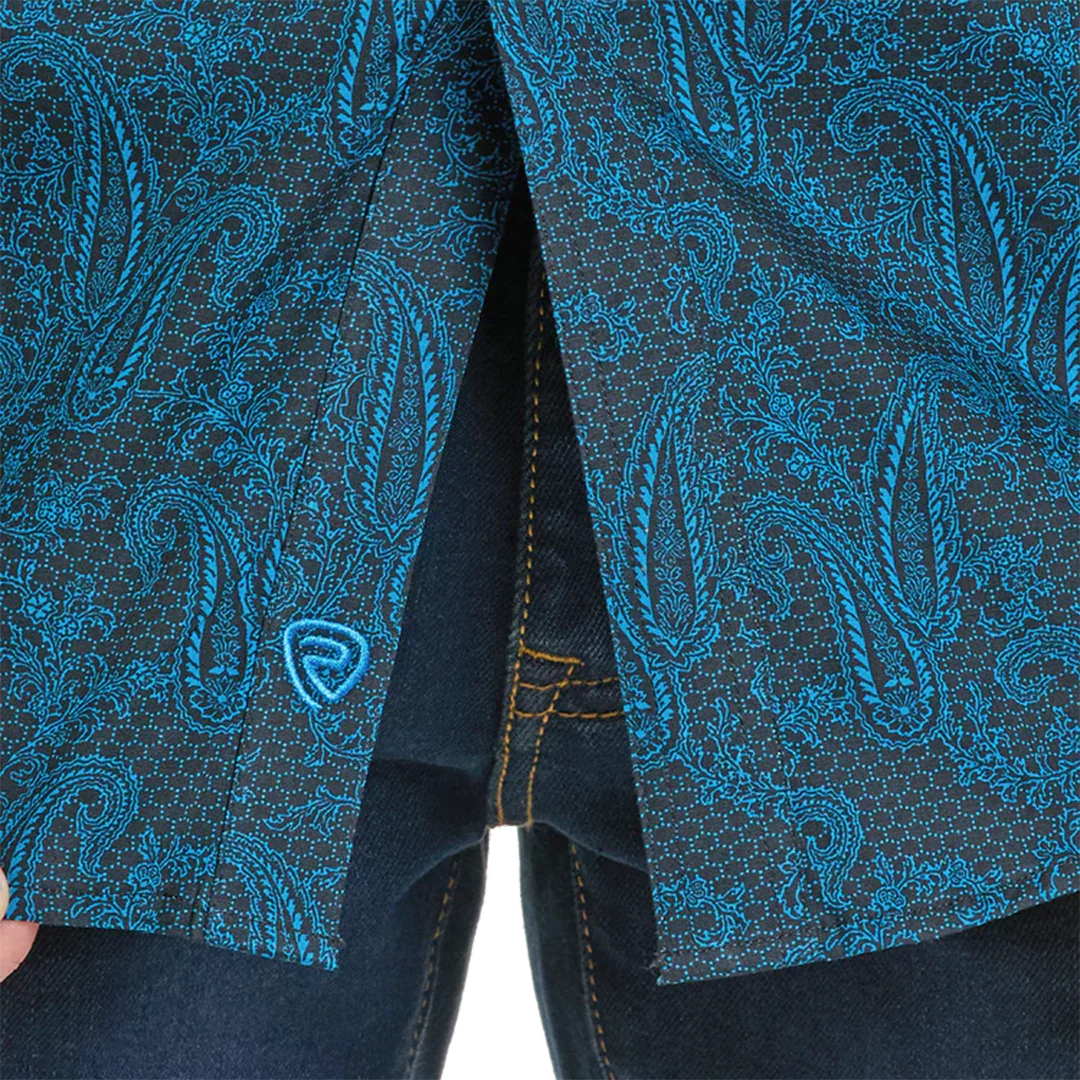 Rock & Roll Denim Men's Paisley Long Sleeve Snap Shirt