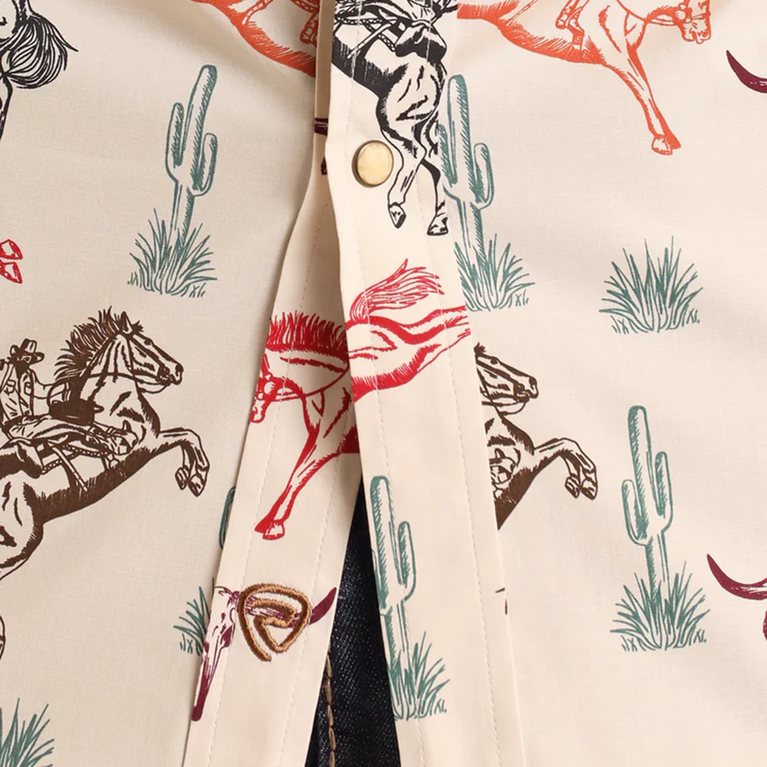 Rock & Roll Denim Men's Buckin' Bronco Short Sleeve Snap Shirt