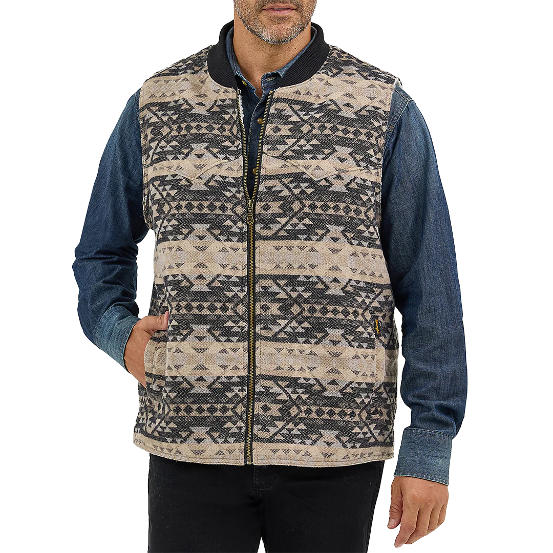 Wrangler Men’s Sherpa Lined Jacquard Vest