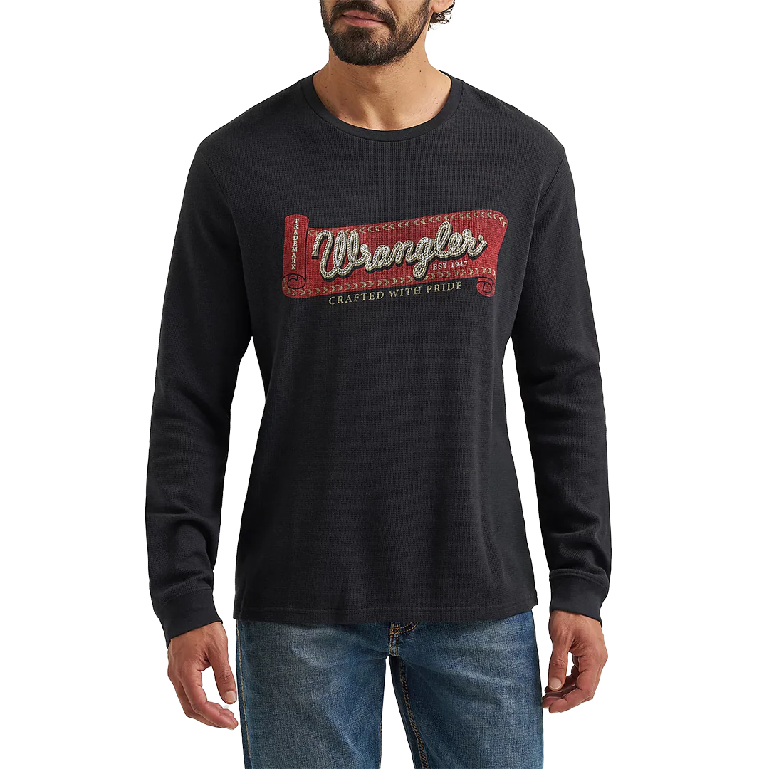 Wrangler Men's Graphic Thermal Long Sleeve T-shirt