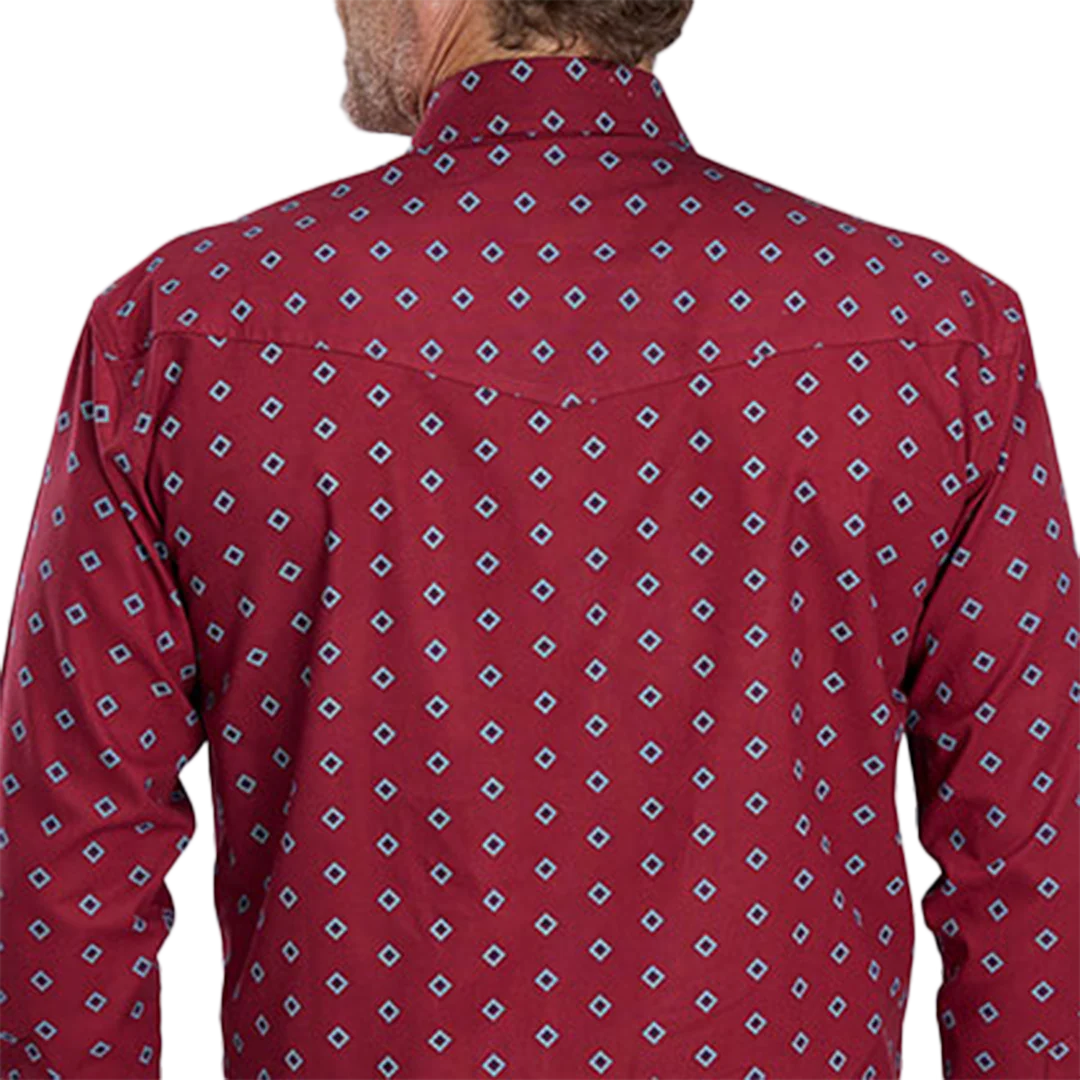 Roper Men's Amarillo Collection Diamond Print Long Sleeve Snap Shirt
