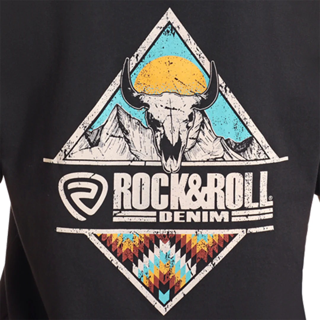 Rock & Roll Denim Unisex Longhorn Skull T-Shirt