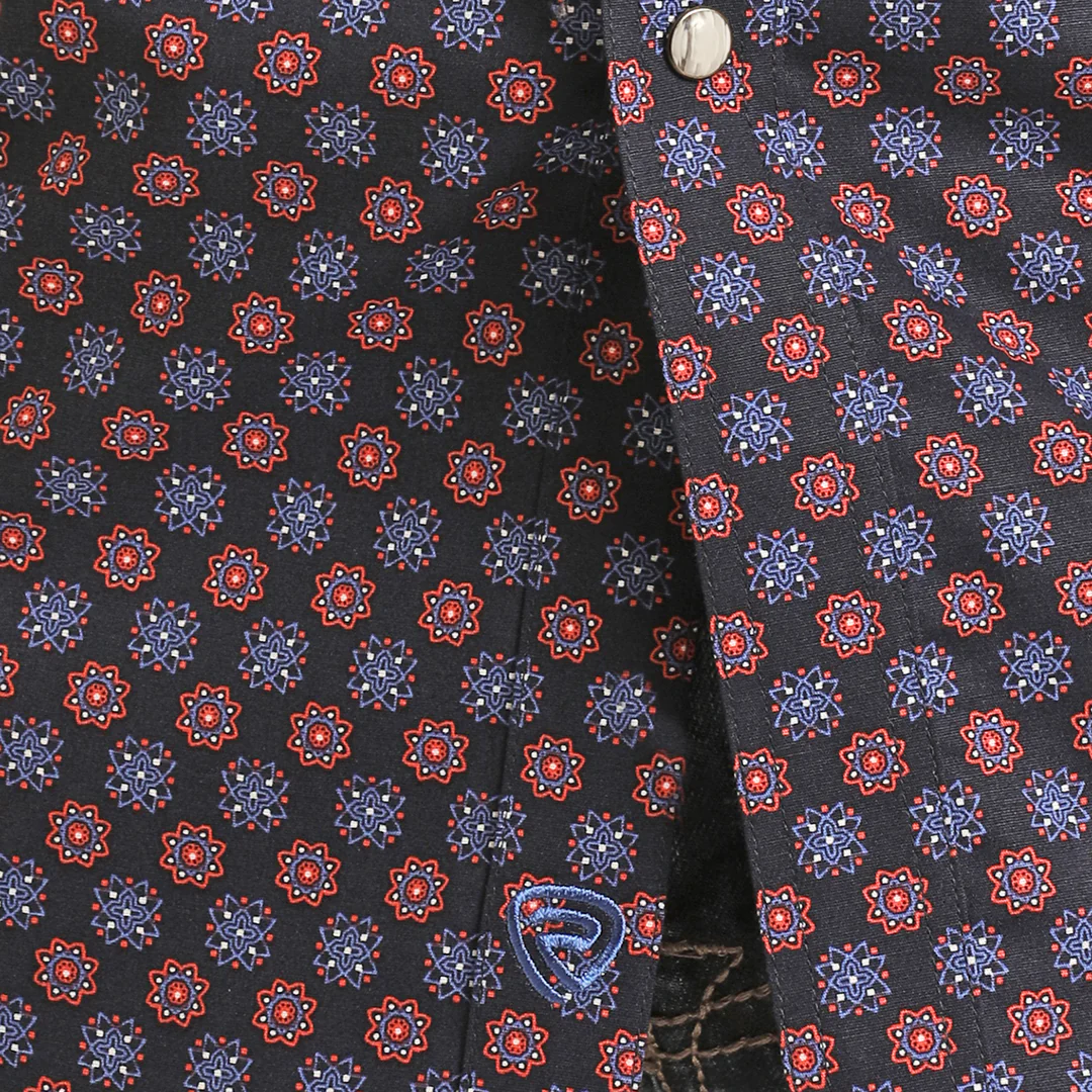 Rock & Roll Cowboy Men's Medallion Print Snap Shirt