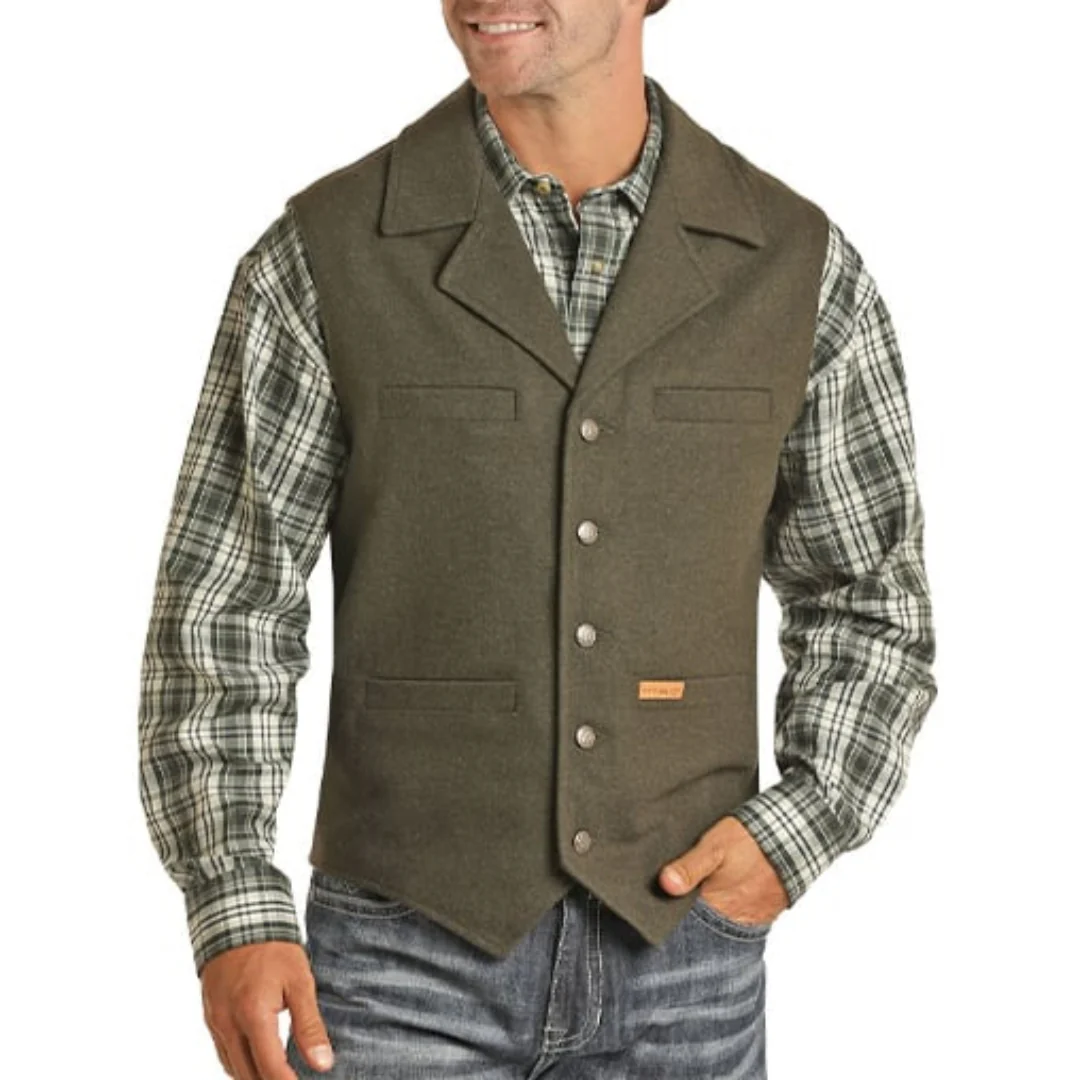 Powder River Outfitters Men's Heather Wool Vest