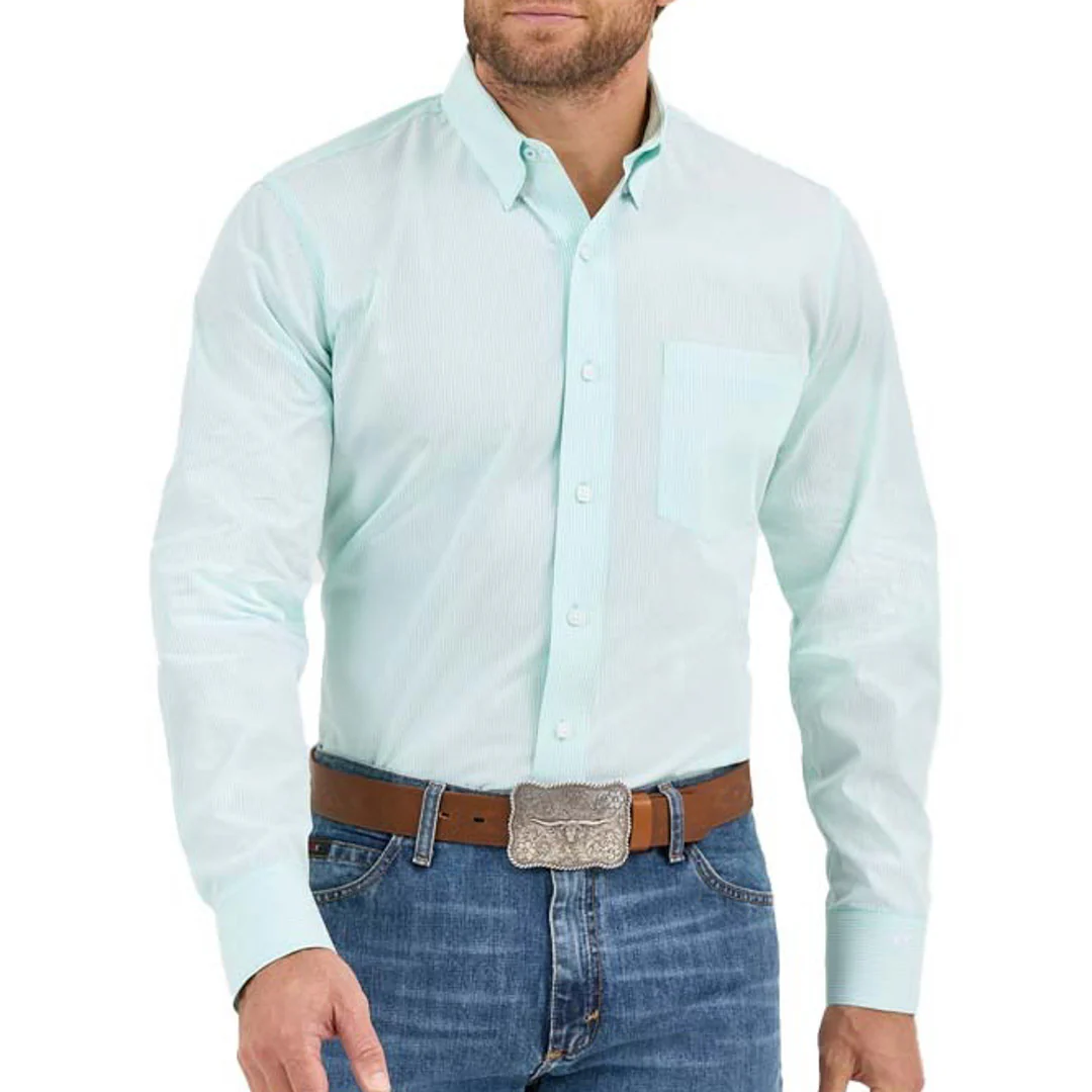 Wrangler Men's Cody Johnson Stripes Long Sleeve Button Shirt