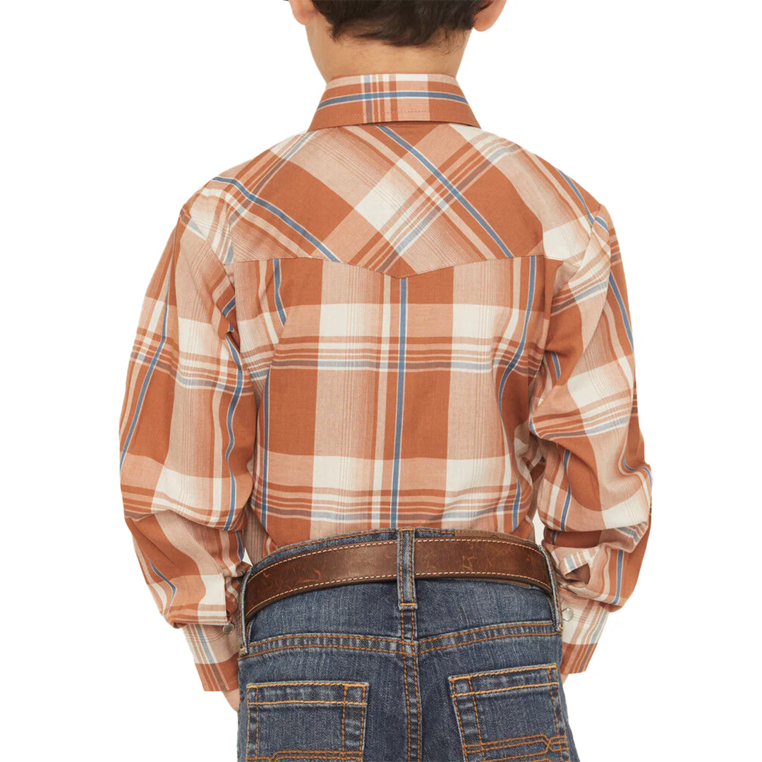 Ely Cattleman Boys' Plaid Long Sleeve Snap Shirt