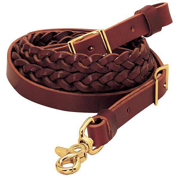 Weaver Burgundy Classic 3-Plait Roper Reins