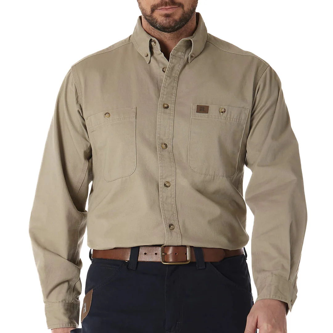Wrangler RIGGS Workwear Men's Solid Twill Button-Down Shirt