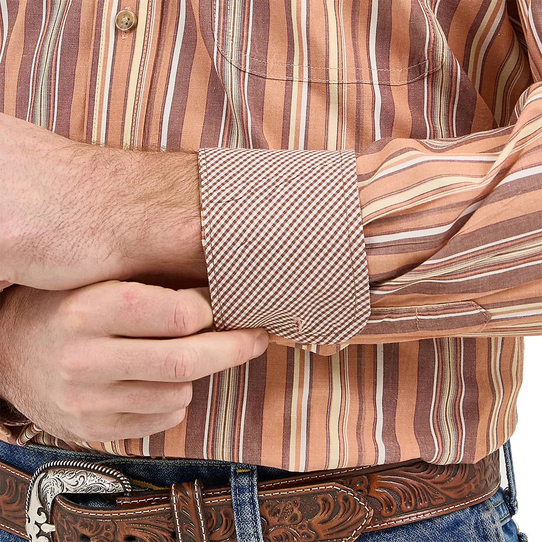 Wrangler Men's George Stra Strip Long Sleeve Button Shirt