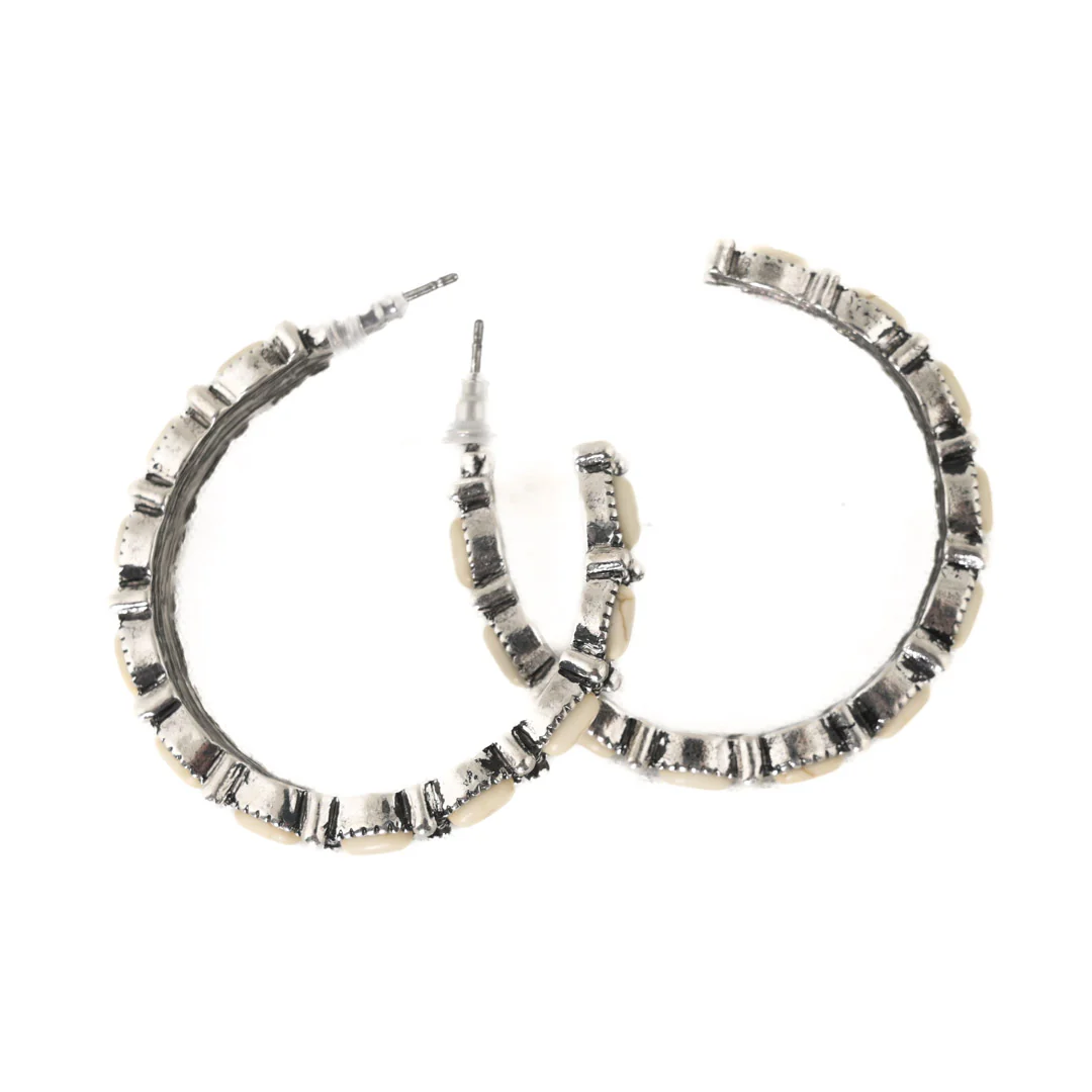 Wyo Horse Women's Hoop With Stones Earrings